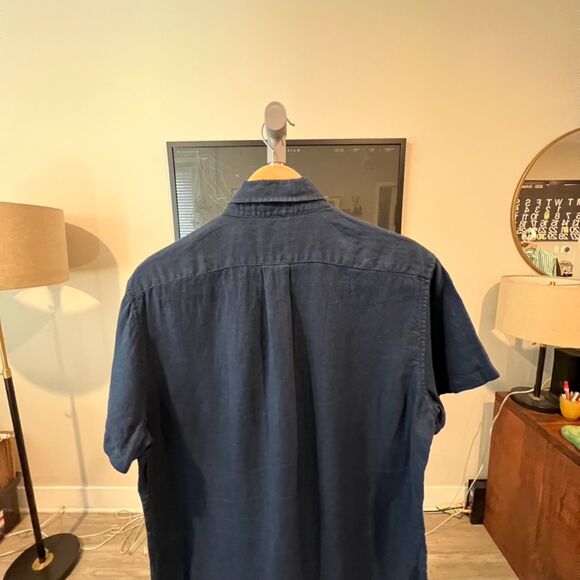 J.Crew - SS Linen Button Up Shirt - Navy - Picture 6 of 6